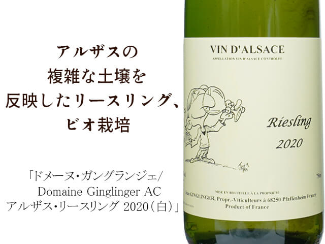 Domaine Ginglinger ドメーヌ・ガングランジェ　AC アルザス・リースリング 2020 750ml 【 白】（テキスト付）
