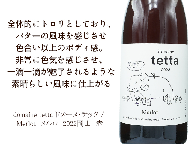 domaine tetta ドメーヌ・テッタ / Merlot　メルロ　2022 （テキスト付）