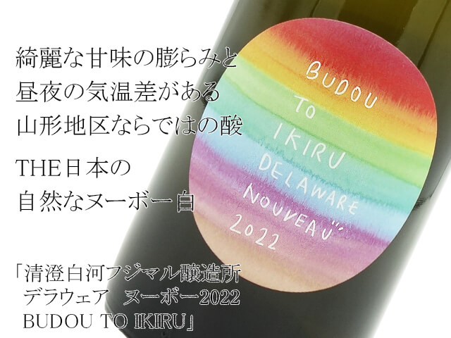 清澄白河フジマル醸造所　デラウェア　ヌーボー2022　BUDOU TO IKIRU（テキスト付）