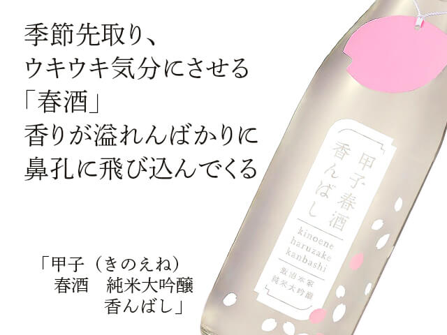 甲子（きのえね）春酒　純米大吟醸　香んばし（テキスト付）