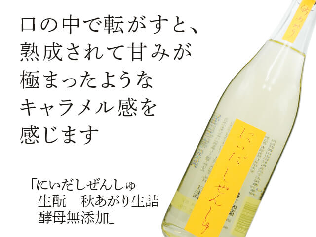にいだしぜんしゅ　生酛　秋あがり生詰　酵母無添加（テキスト付）
