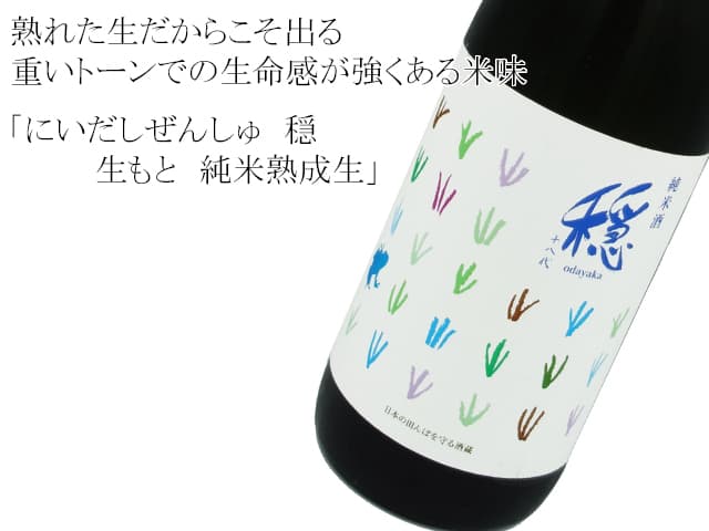 にいだしぜんしゅ　穏（おだやか）生もと　純米熟成生