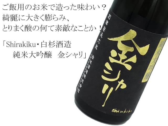 Shirakiku・白杉酒造　純米大吟醸　金シャリ