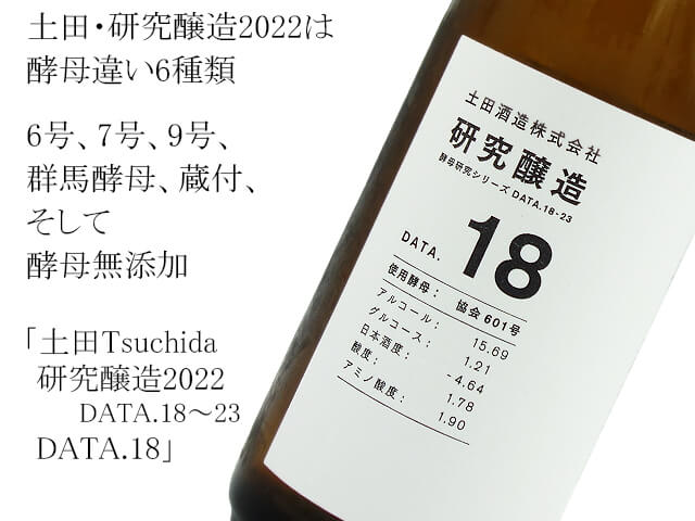土田 Tsuchida　研究醸造2022　DATA.18～23　DATA.18 （テキスト付）