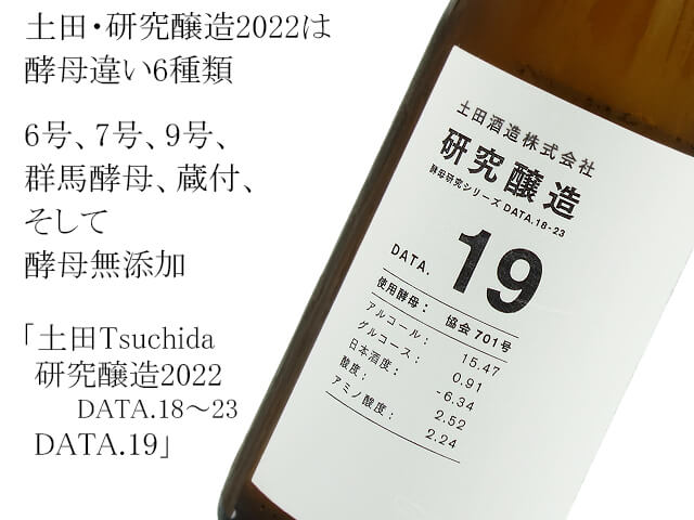 土田 Tsuchida　研究醸造2022　DATA.18～23　DATA.19 （テキスト付）